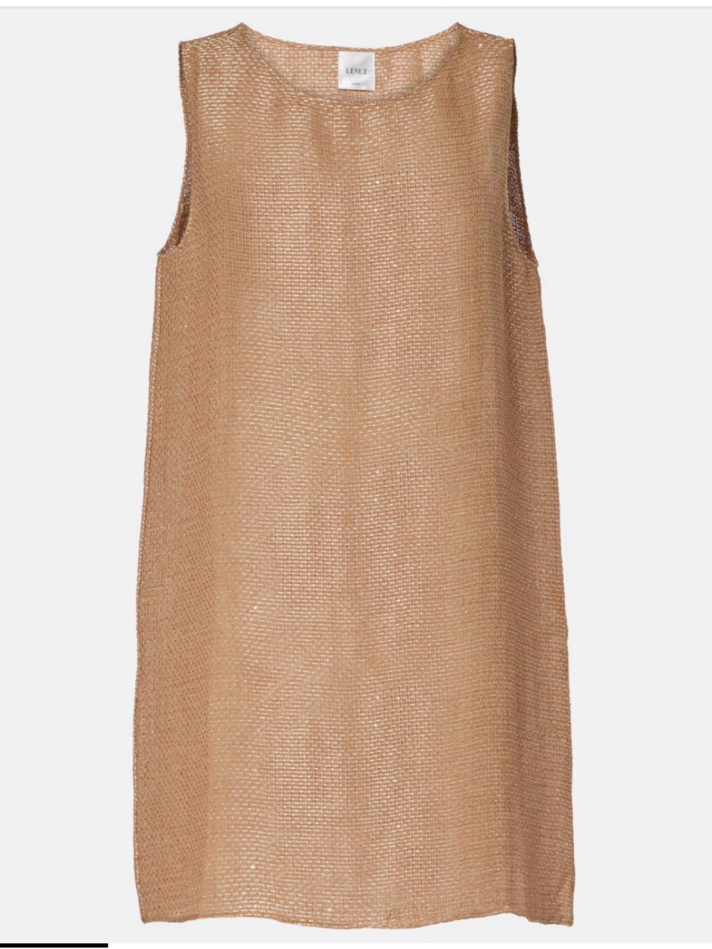 Stella Sleeveless Metallic Knit Shift Dress - LESET - Gold